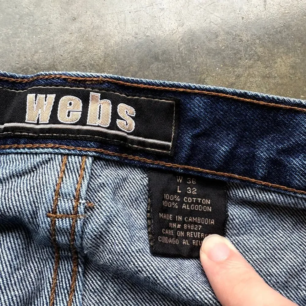 Super baggy‎ Vintage Y2K Webs Blue Jeans